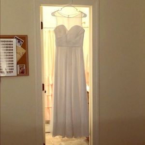 Long White Dress Sheer Dress with Lining